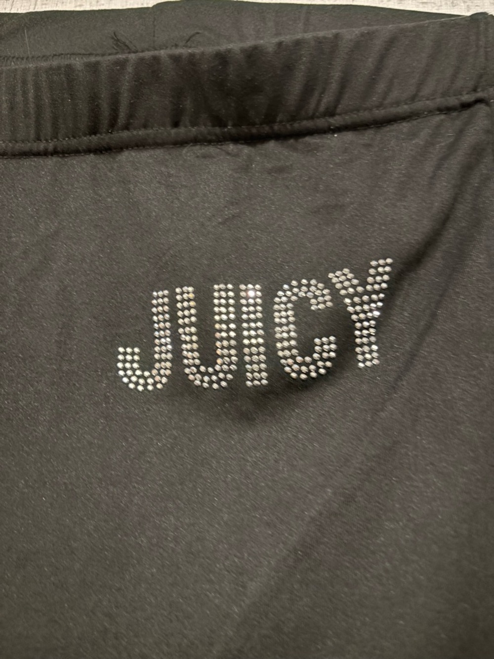 Juicy Couture Rhinestone Logo Lounge Pants XL Black Y2K Comfy